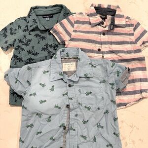 Lot - Boy’s Button Down Short Sleeve Shirts - 3T (EUC)